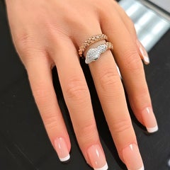 0.46 Carat Emerald Diamond Rose and White Gold Ring