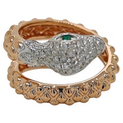 0.46 Carat Emerald Diamond Rose and White Gold Ring