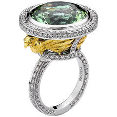 Theo Fennell Green Tourmaline Diamond Gold Phoenix Ring