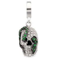 Theo Fennell Tsavorite diamond pave gold Skull and Snake Charm