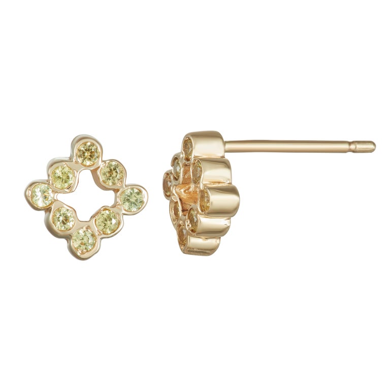 14 Karat Yellow Gold With Shire Stud Earrings For At 14 Karat Yellow Gold With Shire Stud Earrings For