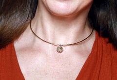 3.59 Carat Black Diamond Pavé Ball Gold Choker