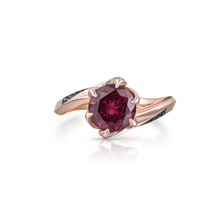 Rubellite Lily Pad Engagement Ring For Sale at 1stDibs | rubellite lily ...