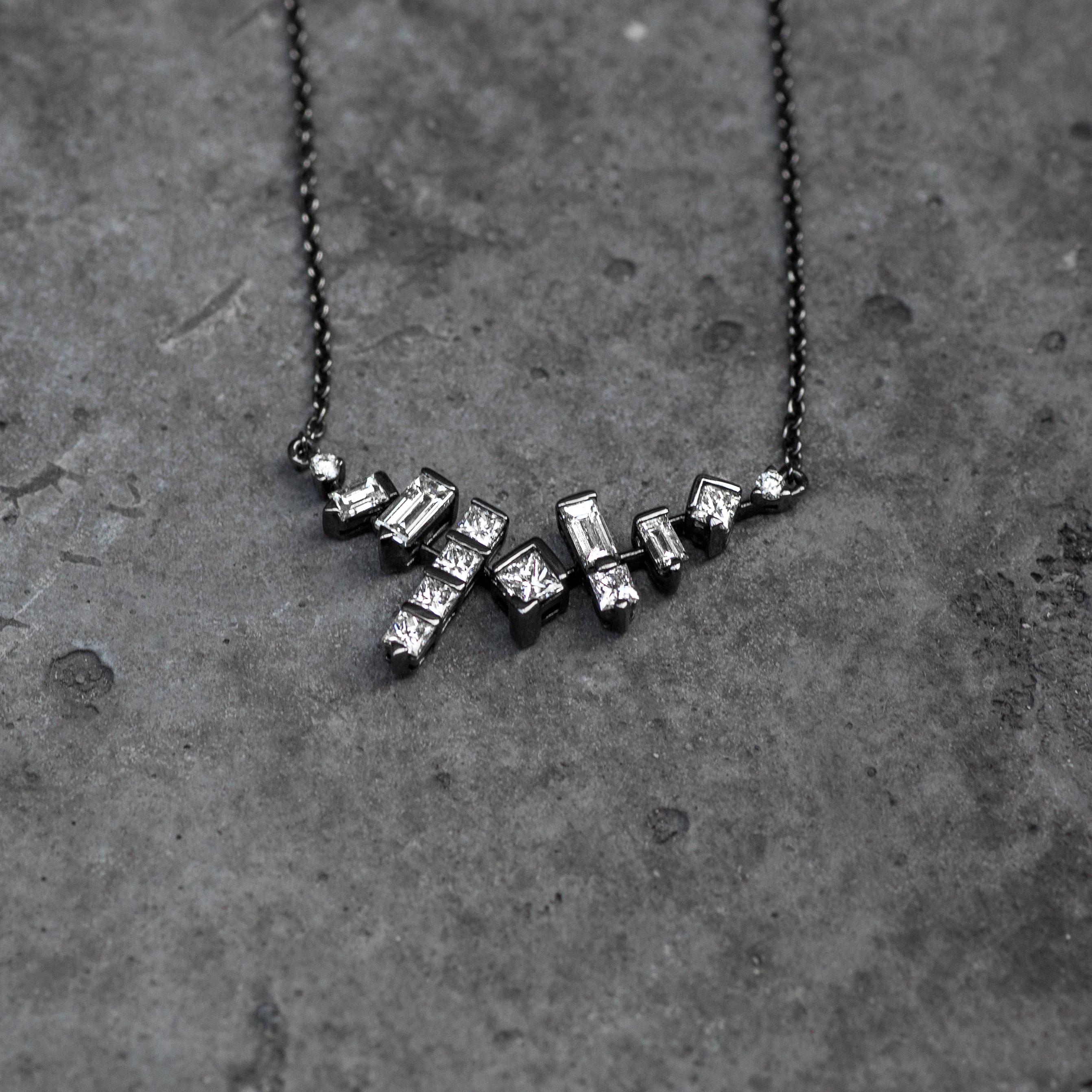 Contemporary Cosmic Diamond Cluster Necklace For Sale