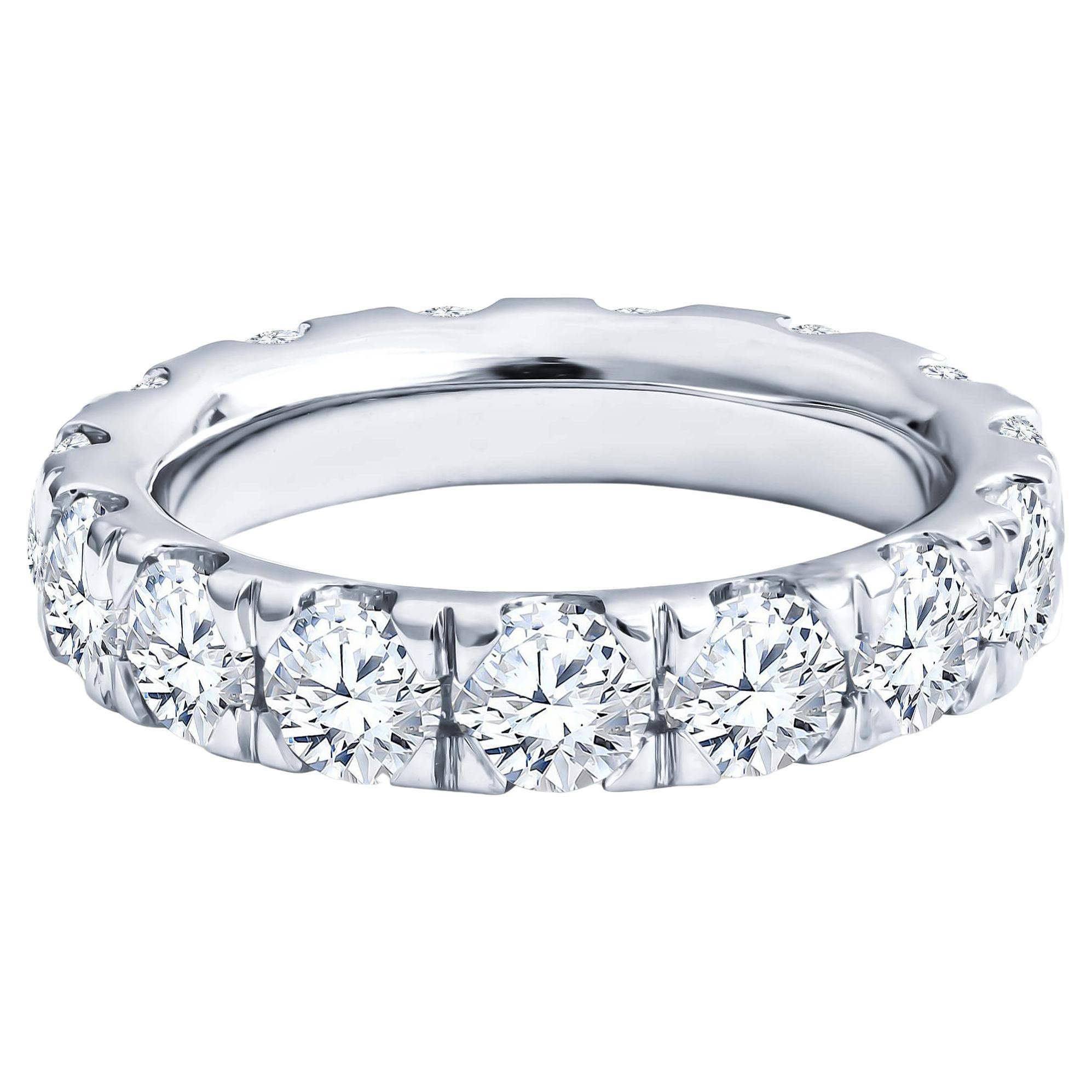 3.83 Carat Round Brilliant Diamond 18 Karat White Gold Eternity Band