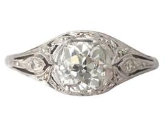 1.01 Ct Diamond and Platinum Solitaire Ring - Vintage Circa 1940 12