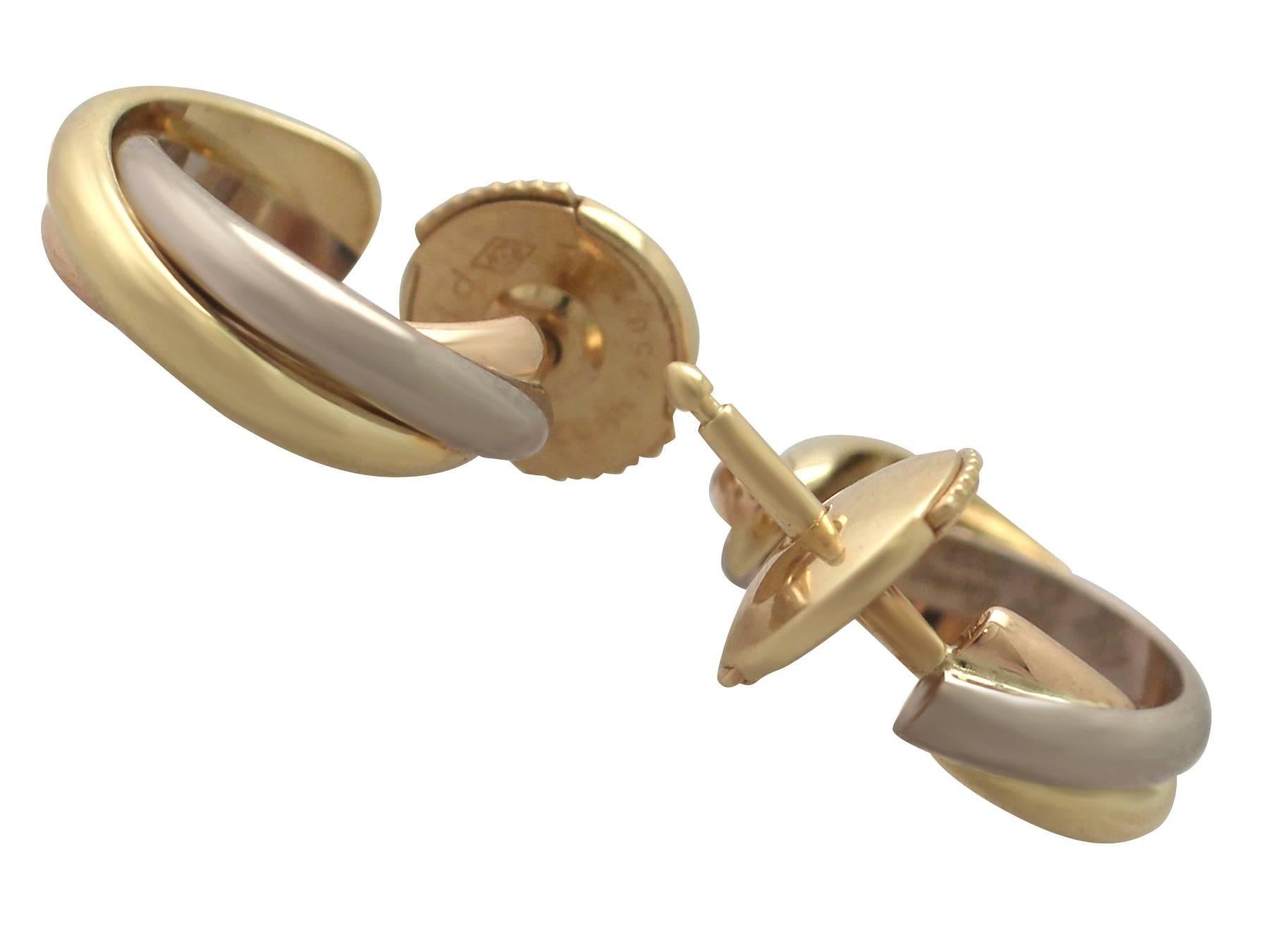 Contemporary Cartier Trinity de Cartier Gold Hoop Earrings