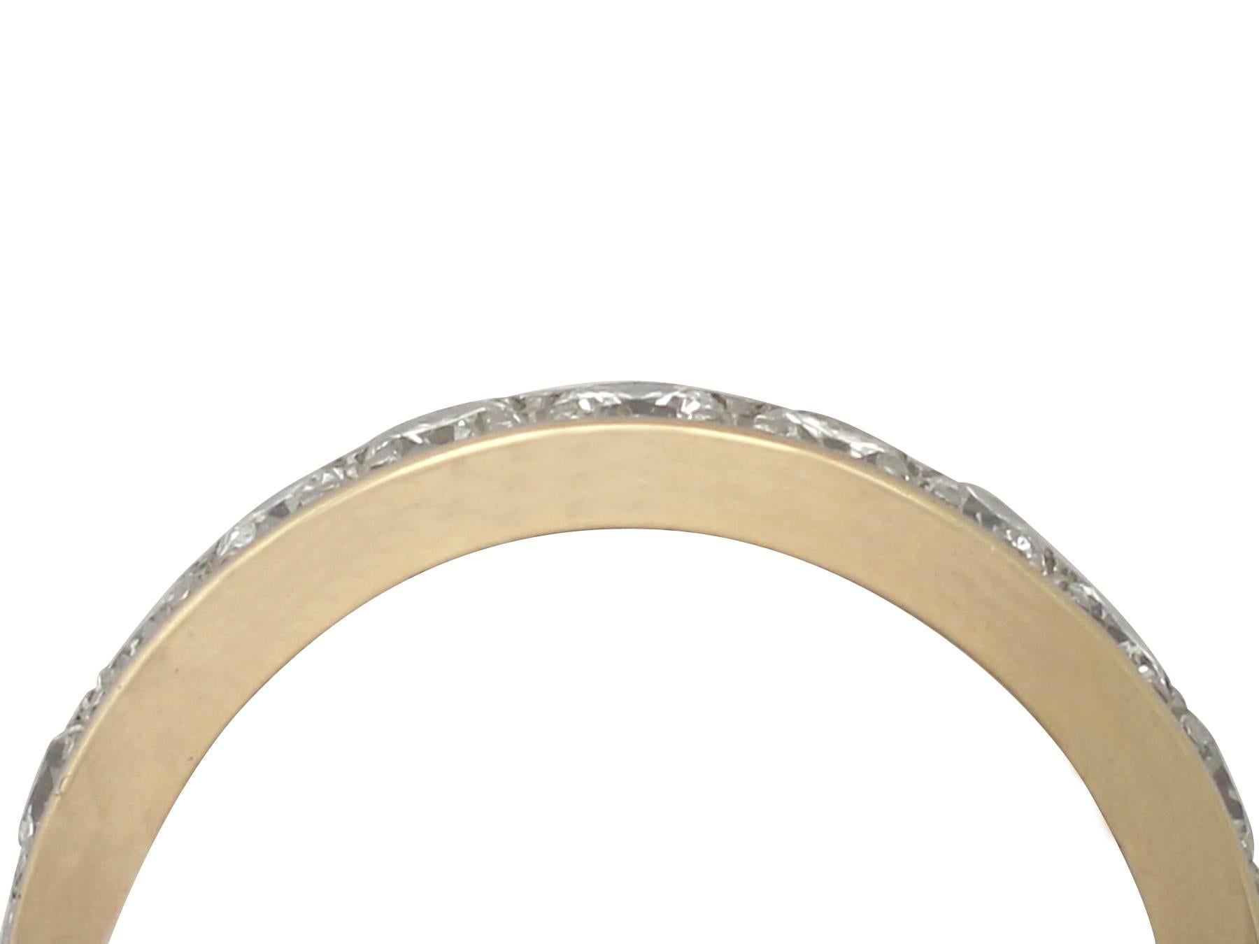 Retro 1950s 1.20 Carat Diamond and 18k Yellow Gold Full Eternity Ring- Size 6 3/4