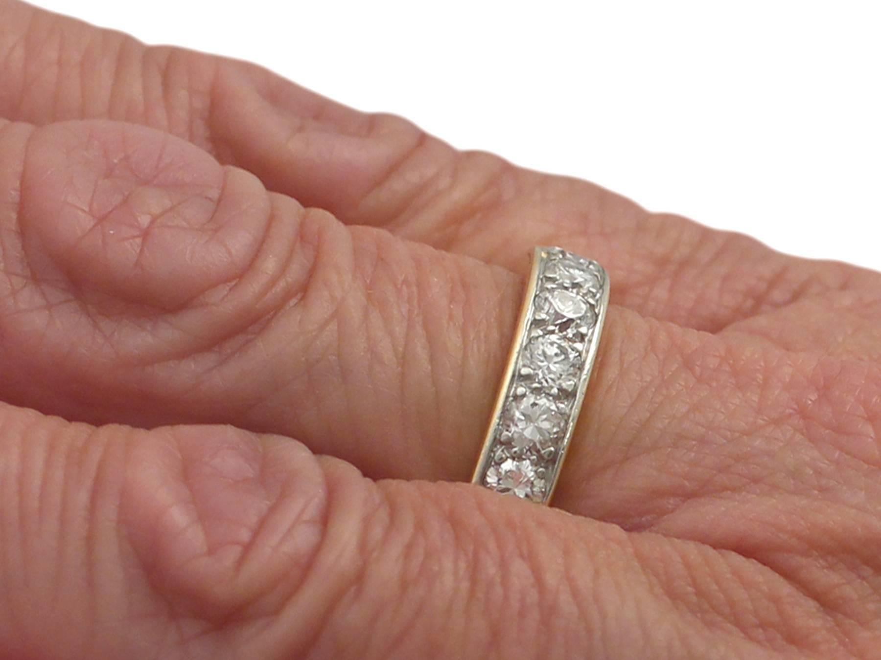 1950s 1.20 Carat Diamond and 18k Yellow Gold Full Eternity Ring- Size 6 3/4 1
