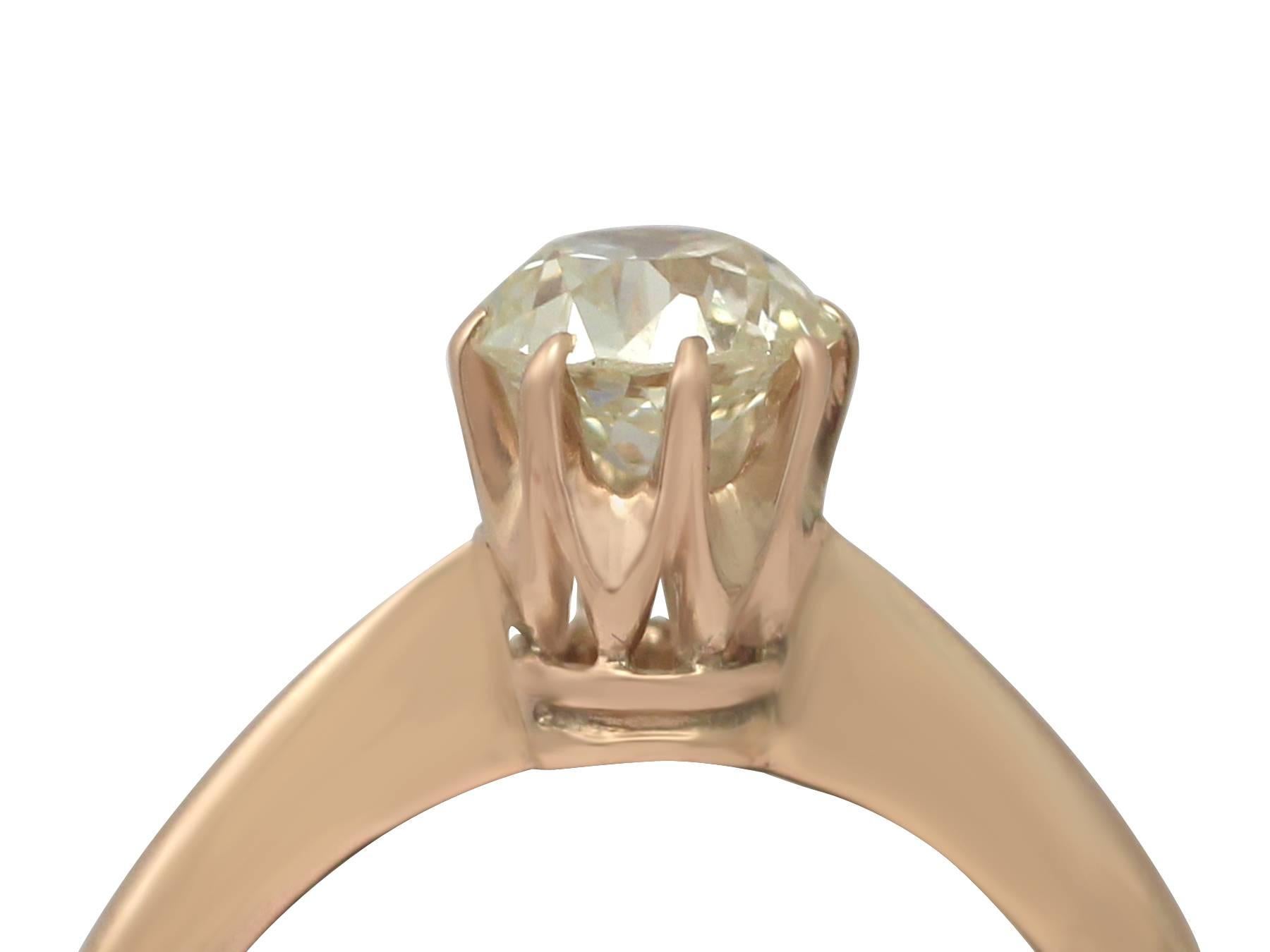A fine and impressive antique 1.04 carat diamond and 10 karat rose gold solitaire ring; part of our diverse antique engagement ring collections

This fine and impressive 1.04 ct diamond ring has been crafted in 10k rose gold.

The pierced