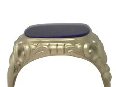 Vintage German Lapiz Lazuli and 14 k Yellow Gold Signet Ring