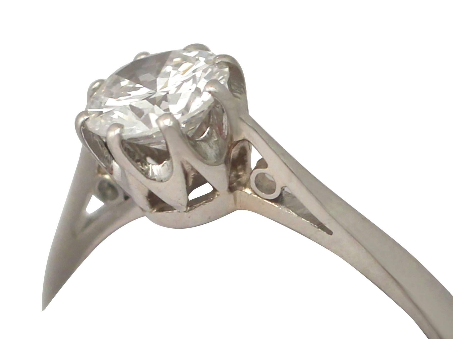 1950s 0.70 Carat Diamond and Platinum Solitaire Ring  In Excellent Condition In Jesmond, Newcastle Upon Tyne