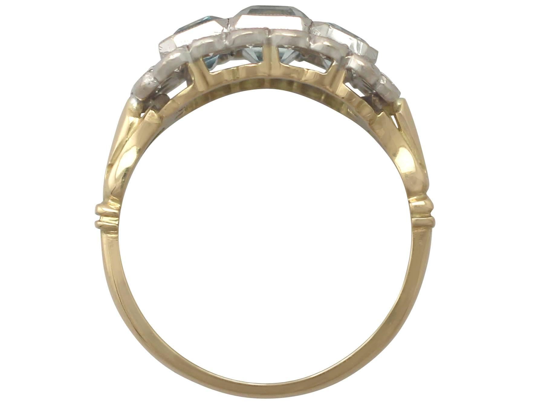 1970s 2.23 Carat Aquamarine Diamond Gold Cocktail Ring In Excellent Condition In Jesmond, Newcastle Upon Tyne