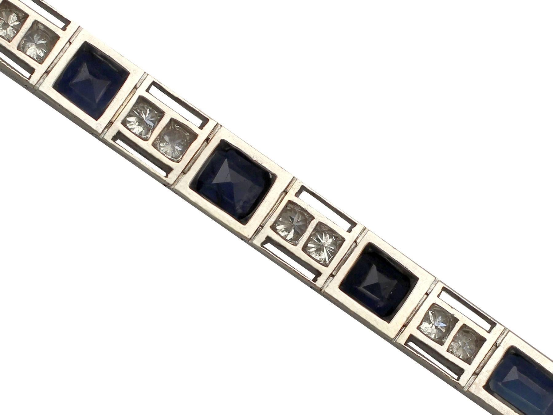 1910s Art Deco 9.85 Carat Sapphire and 2.48 Carat Diamond Bracelet  2