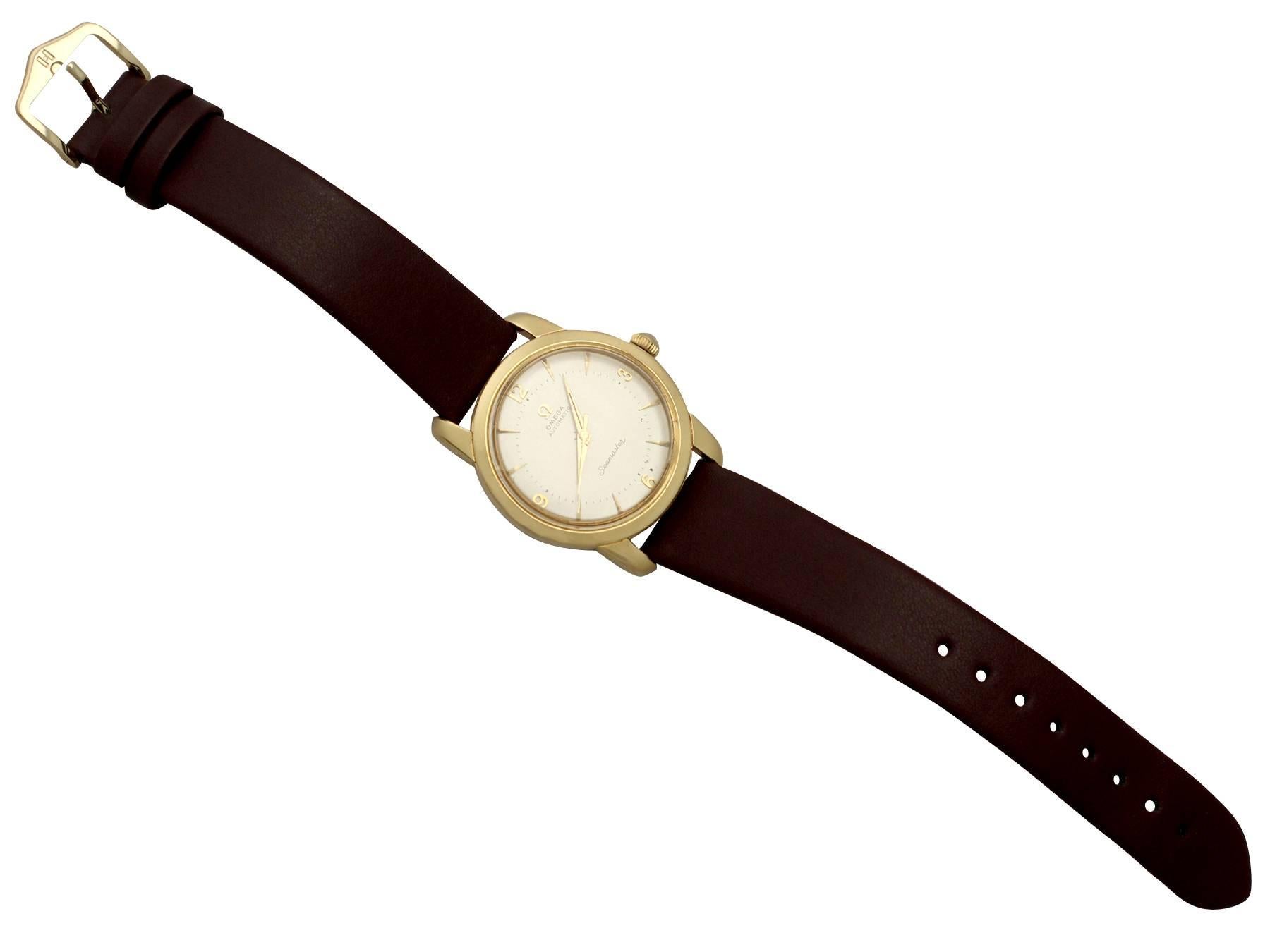 Omega Yellow Gold Seamaster Automatic Wristwatch, 1950s 1