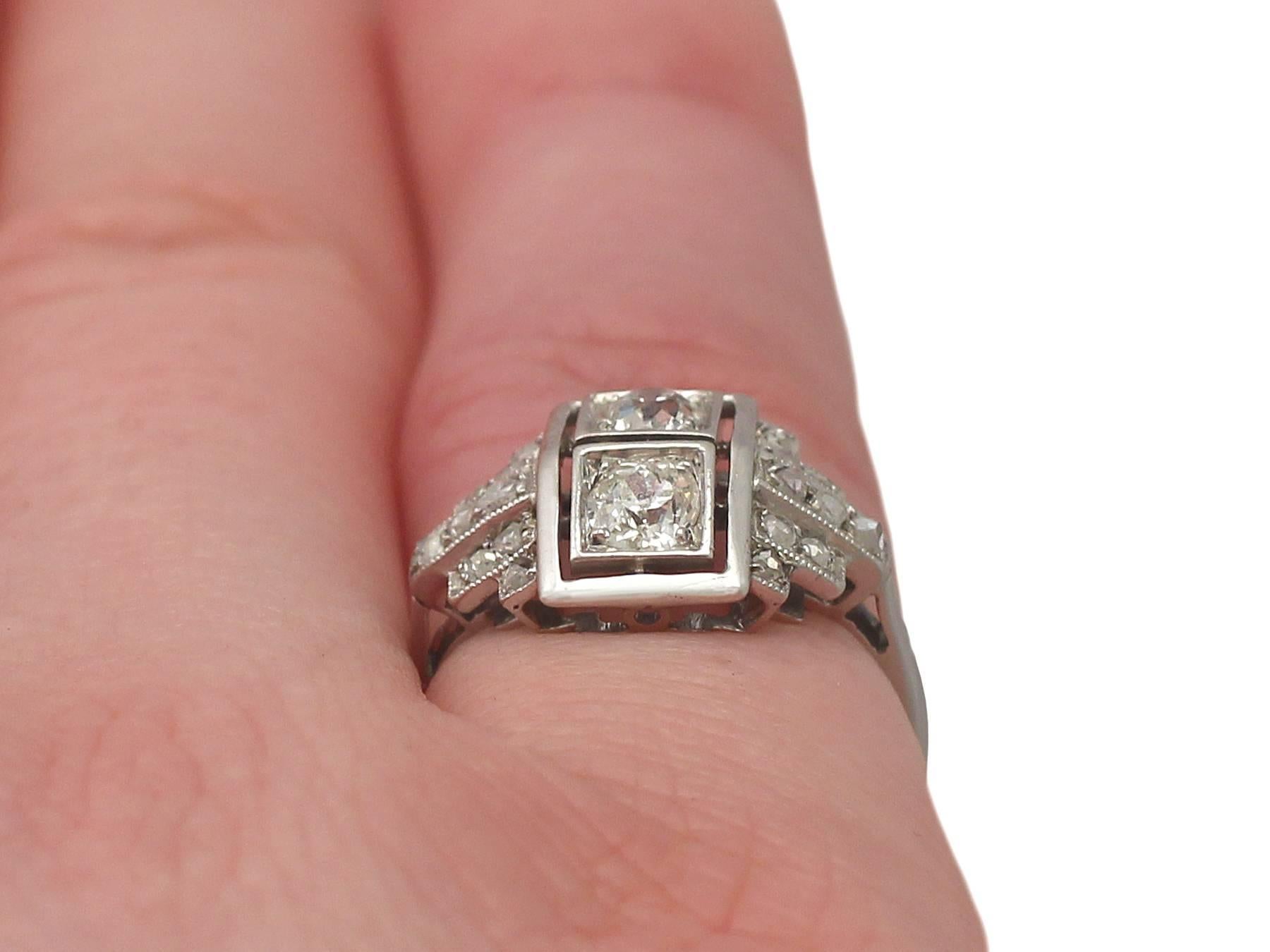 1940s Diamond and White Gold Cocktail Ring 2