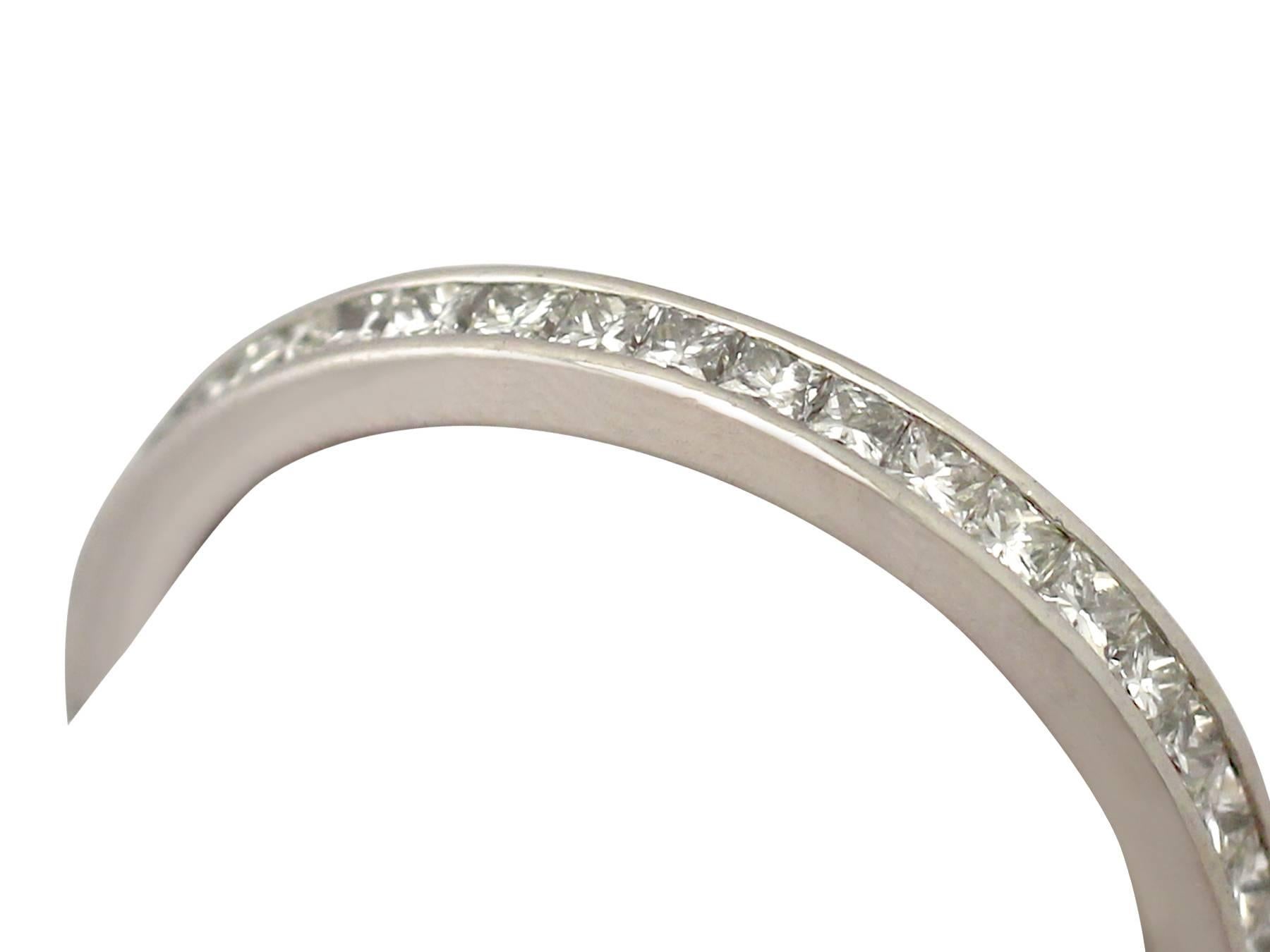Princess Cut 1960s Diamond and Platinum Full Eternity Ring- Size 6 1/2