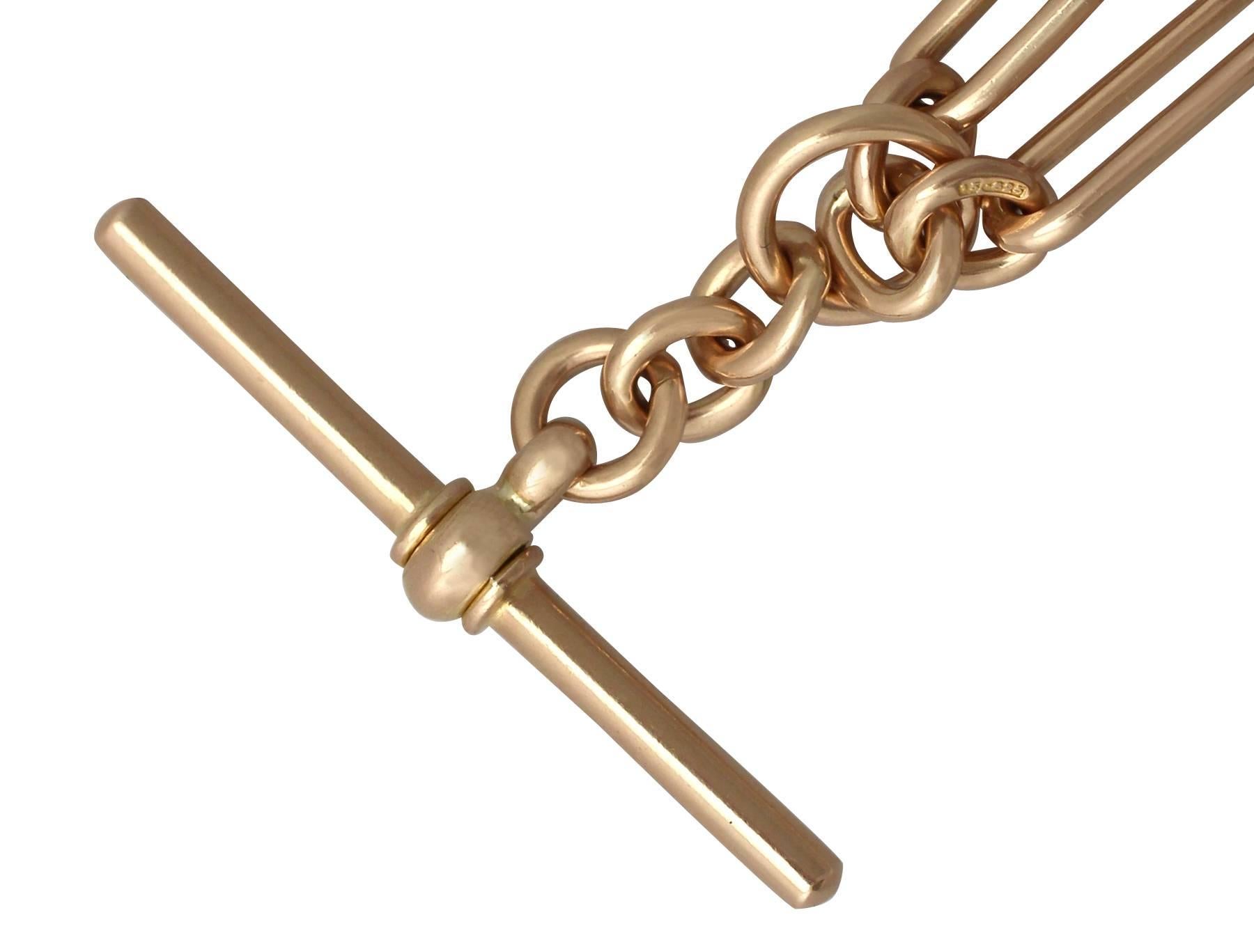 1900s Antique Yellow Gold Double Albert Watch Chain / Necklace In Excellent Condition In Jesmond, Newcastle Upon Tyne