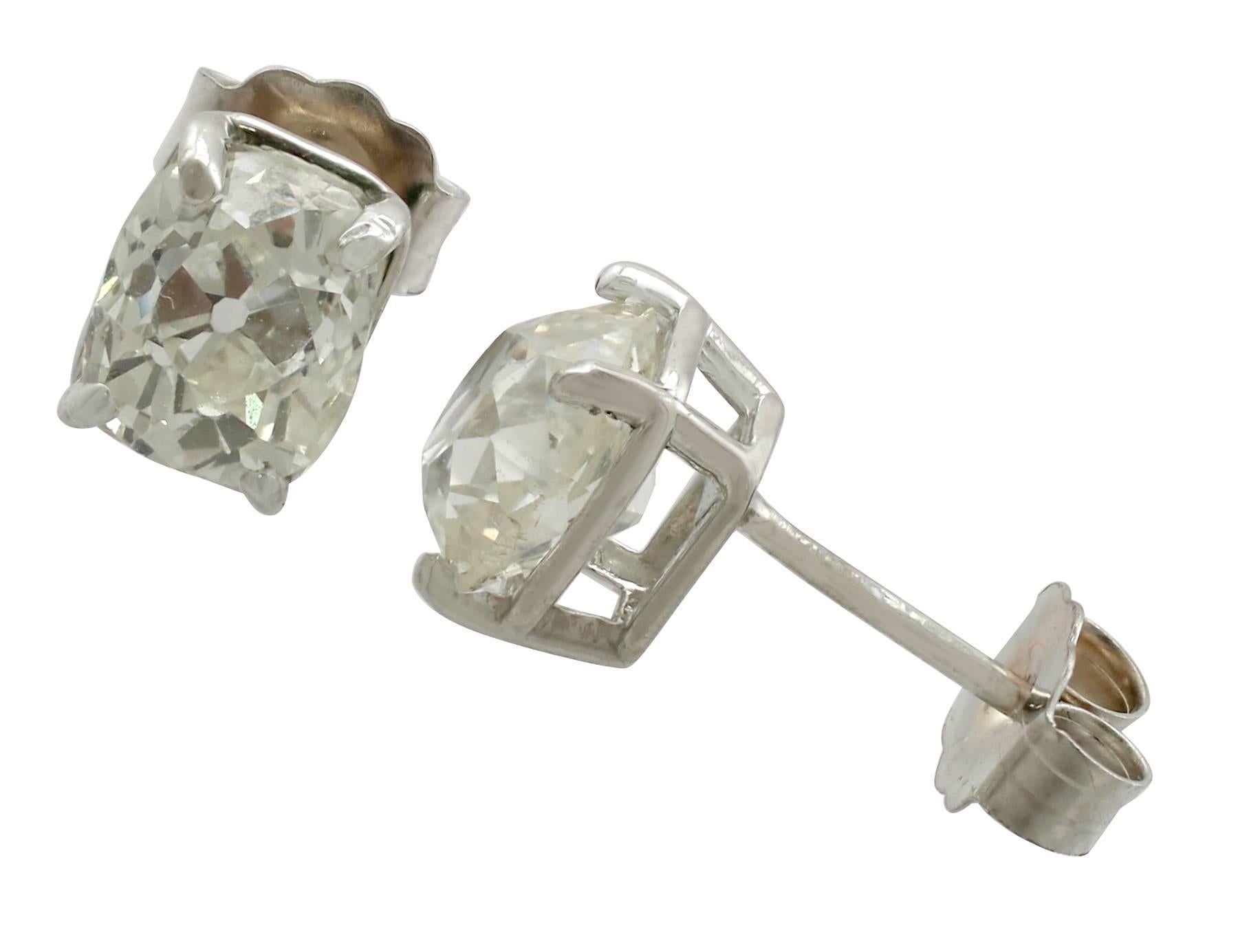 1900s 2.08 Carat Diamond White Gold Stud Earrings 2