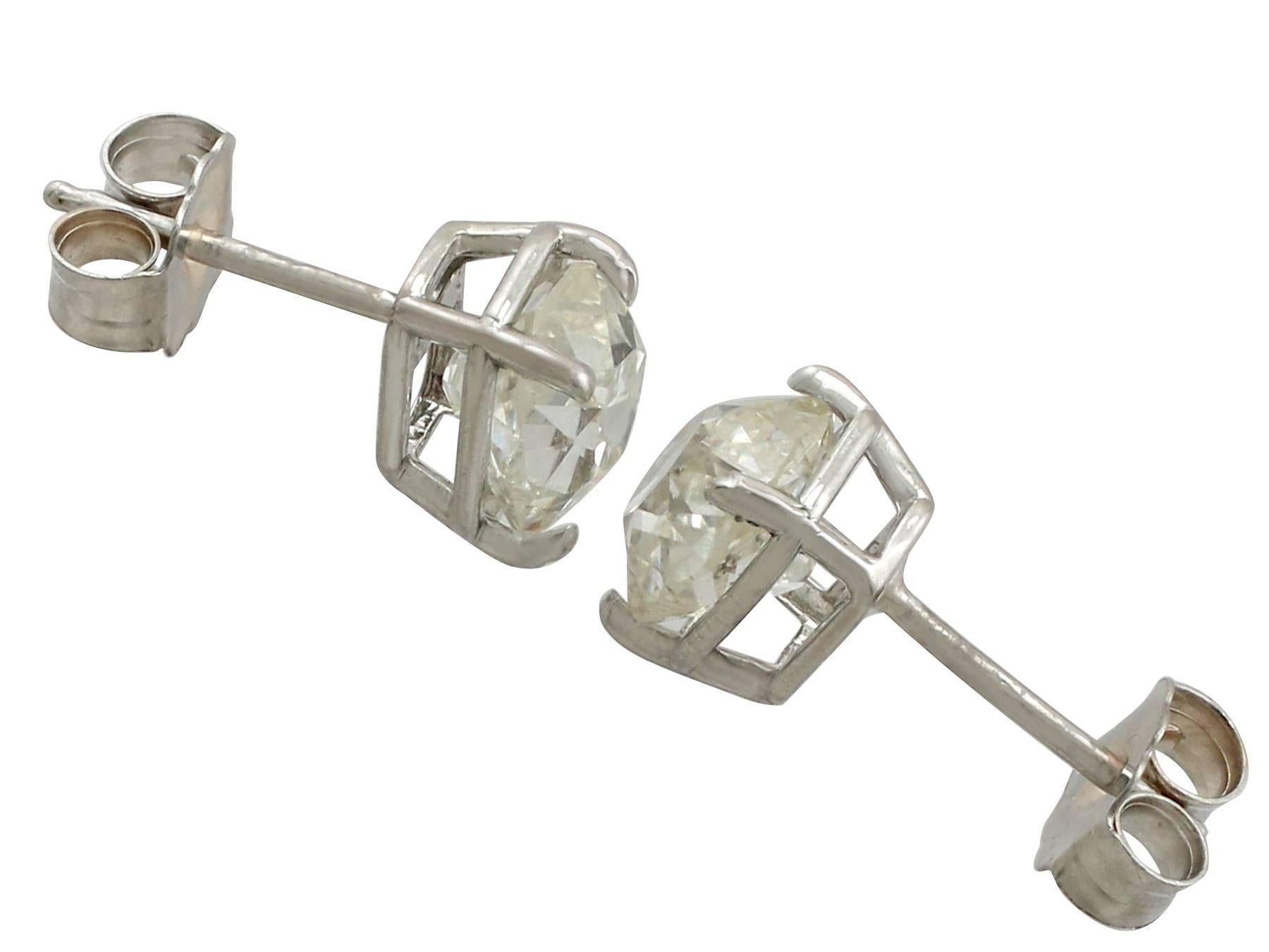 1900s 2.08 Carat Diamond White Gold Stud Earrings 1