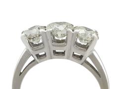 1950s 1.95 Carat Diamond and Platinum Trilogy Ring