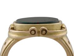 Antique Victorian Bloodstone and Yellow Gold Signet Ring