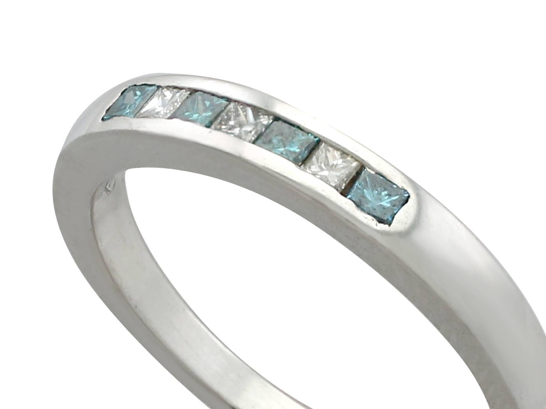 Princess Cut Diamond White Gold Half Eternity Ring