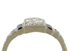 1920s Diamond and Black Onyx Yellow Gold Art Deco Ring