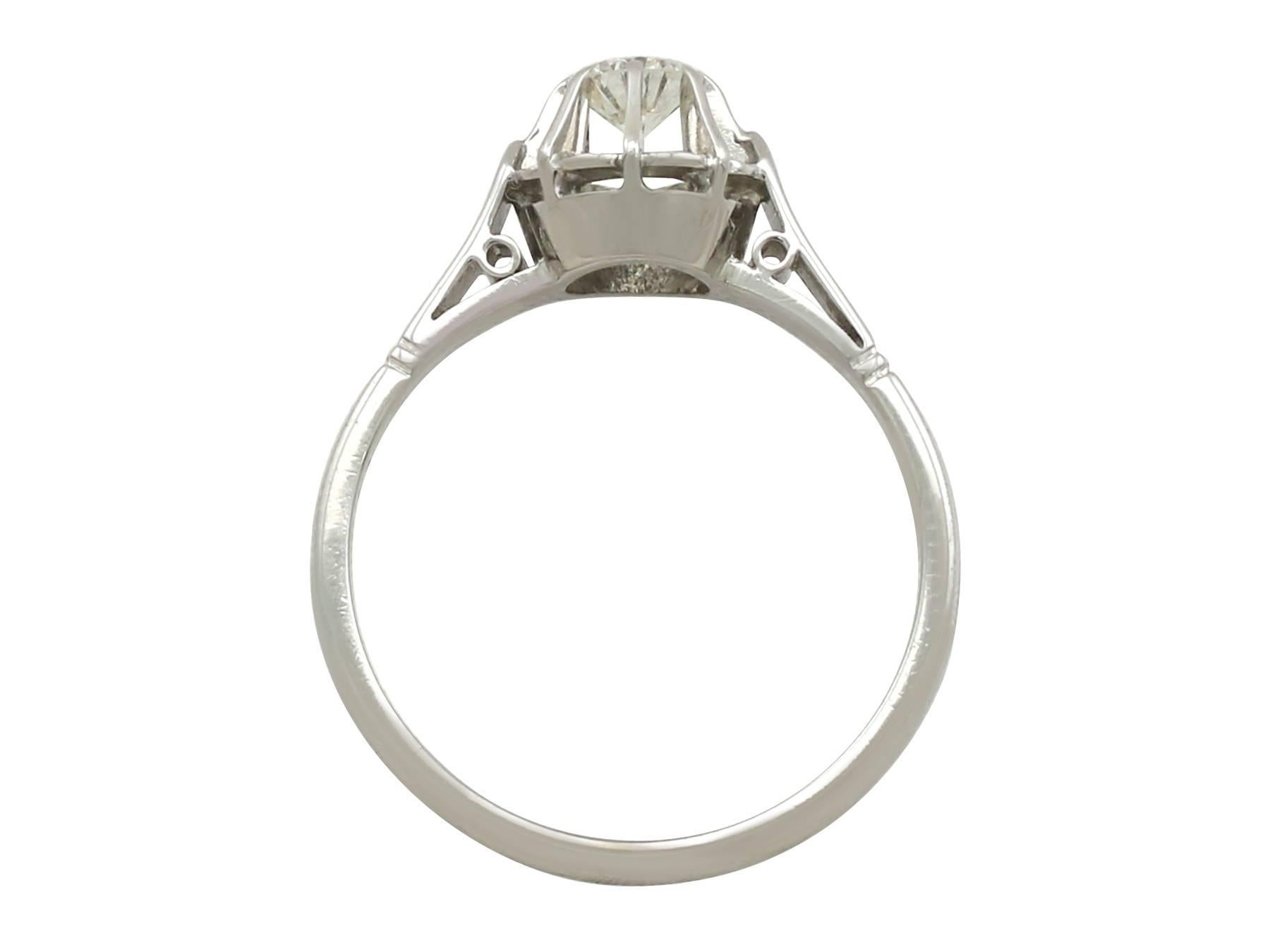 1940s Diamond White Gold Solitaire Ring 1