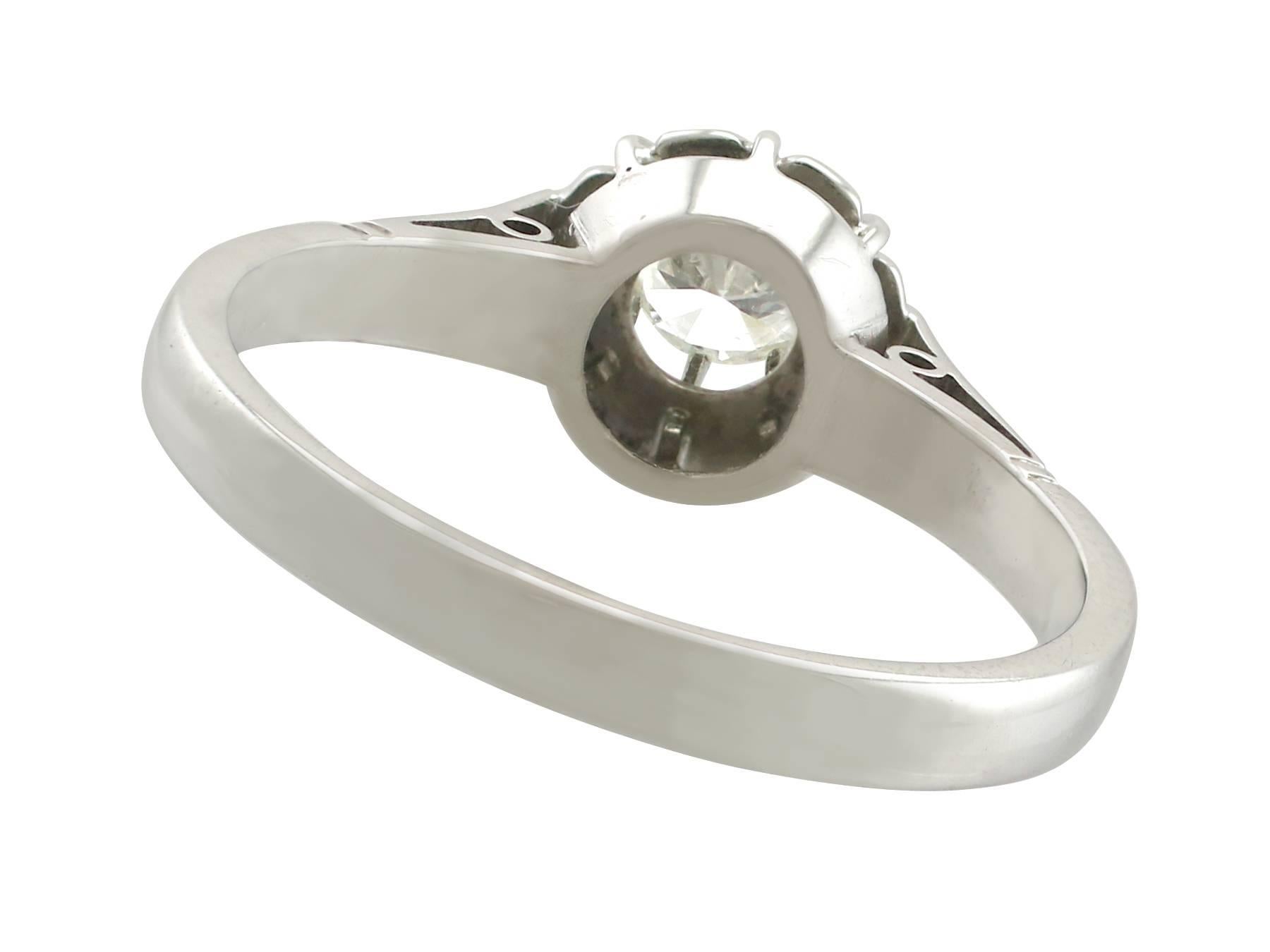 Women's 1940s Diamond White Gold Solitaire Ring