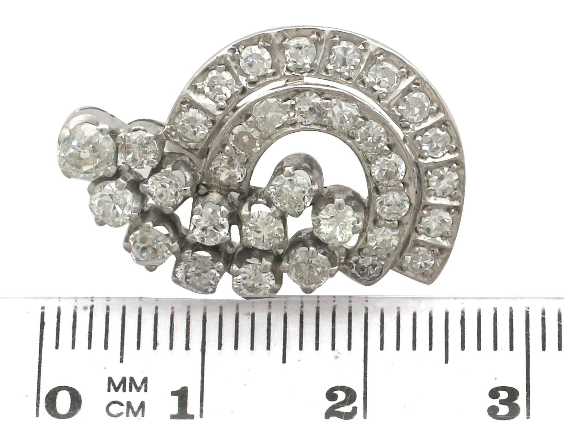 1950s 3.35 Carat Diamond White Gold Cluster Earrings 3