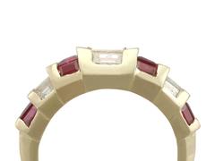 1950s Ruby and Diamond Yellow Gold Cocktail Ring