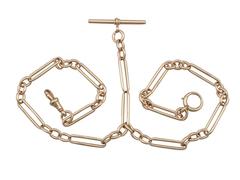 1900s Antique Yellow Gold Double Albert Watch Chain