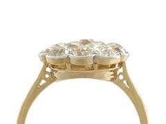 1900s 1.72 Carat Diamond Yellow Gold Platinum Set Cocktail Ring