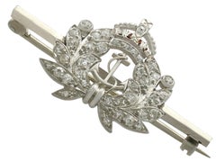 Antique Diamond and White Gold Royal Navy Brooch