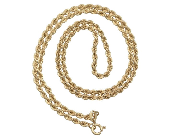 Facted Rope Chain 1970s 18 Karat Yellow Gold Rope Chain at 1stDibs | rope chain drawing