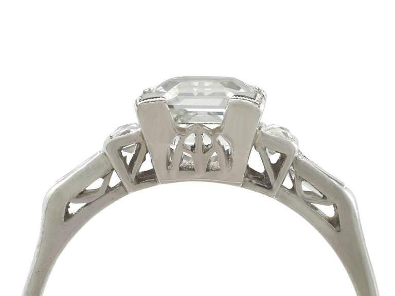 A stunning antique 1.76 carat diamond and platinum solitaire style engagement ring; part of our diverse antique jewelry and estate jewelry collections

This stunning, fine and impressive antique Asscher cut engagement ring has been crafted in