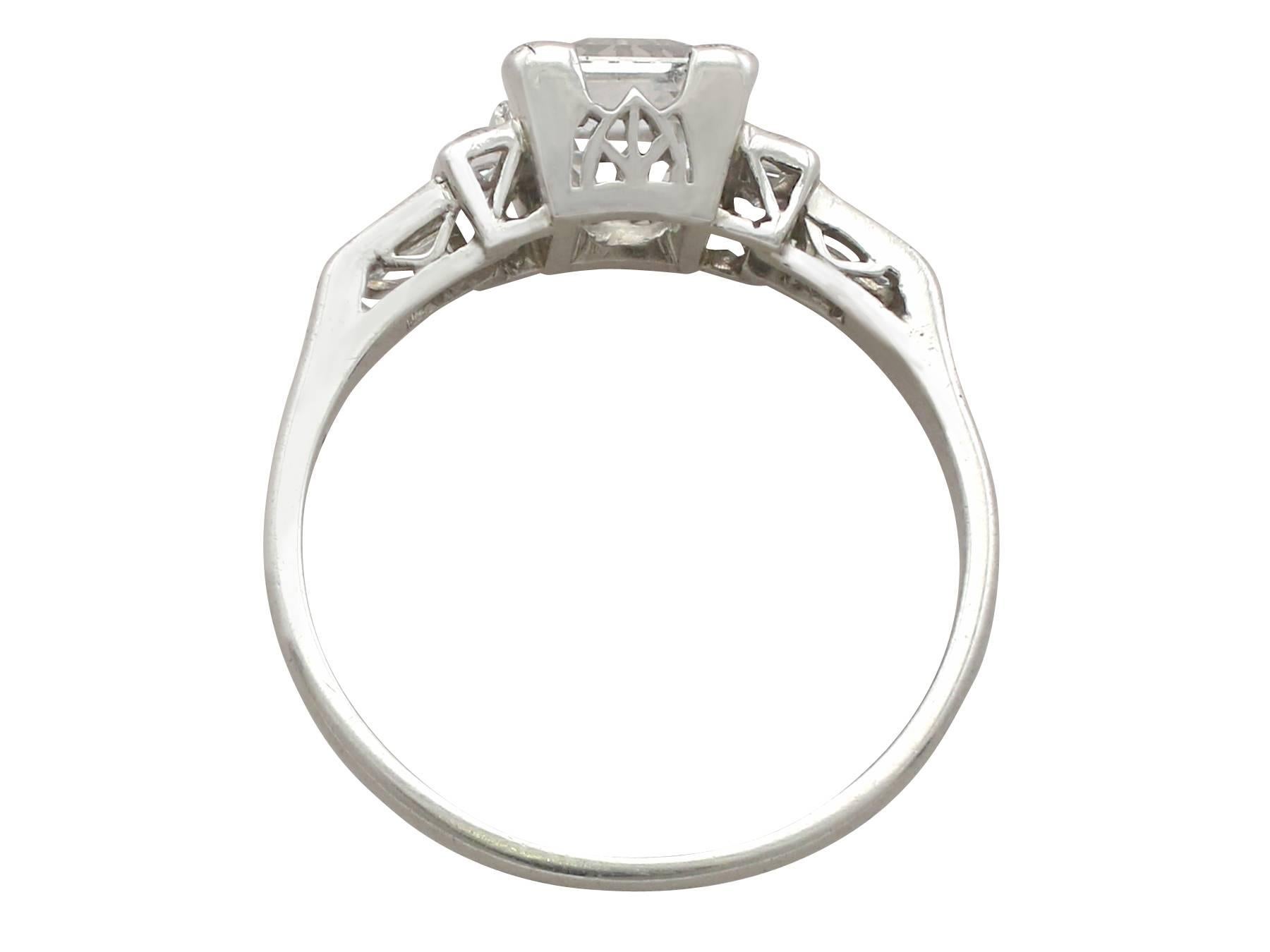 Women's or Men's 1930s 1.76 Carat Diamond and Platinum Solitaire Engagement Ring