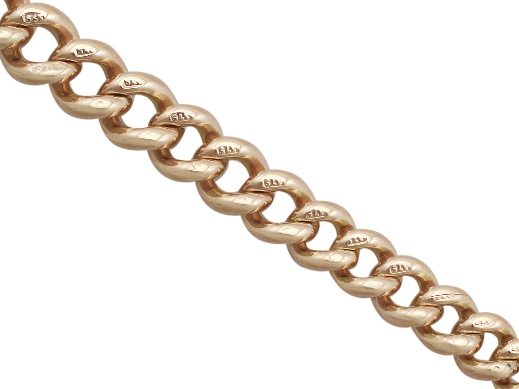 An exceptional and impressive antique 9 karat rose gold Albert watch chain and fob; part of our diverse antique jewelry and estate jewelry collections

This exceptional, fine and impressive 1920's Albert chain has been crafted in 9 k rose
