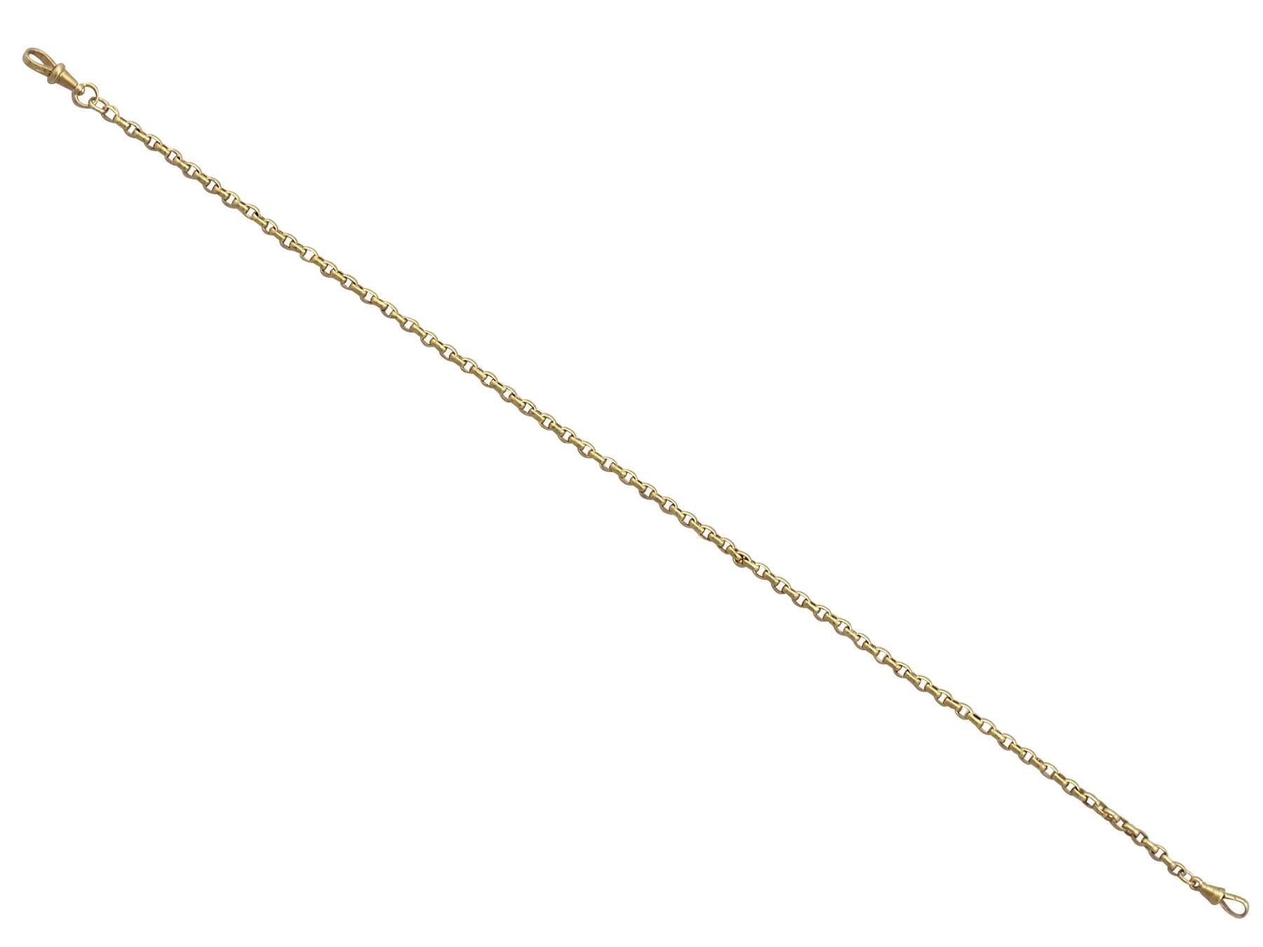 Women's or Men's 1900s Yellow Gold Belcher Chain