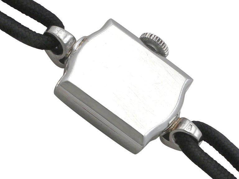 Omega Ladies Platinum Diamond Vintage Manual Cocktail Wristwatch, circa