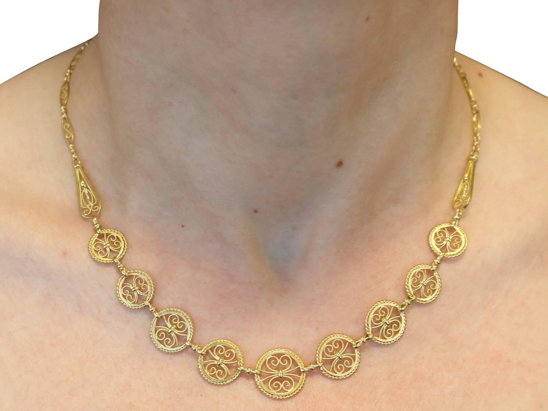 1900s French Yellow Gold Necklace 4