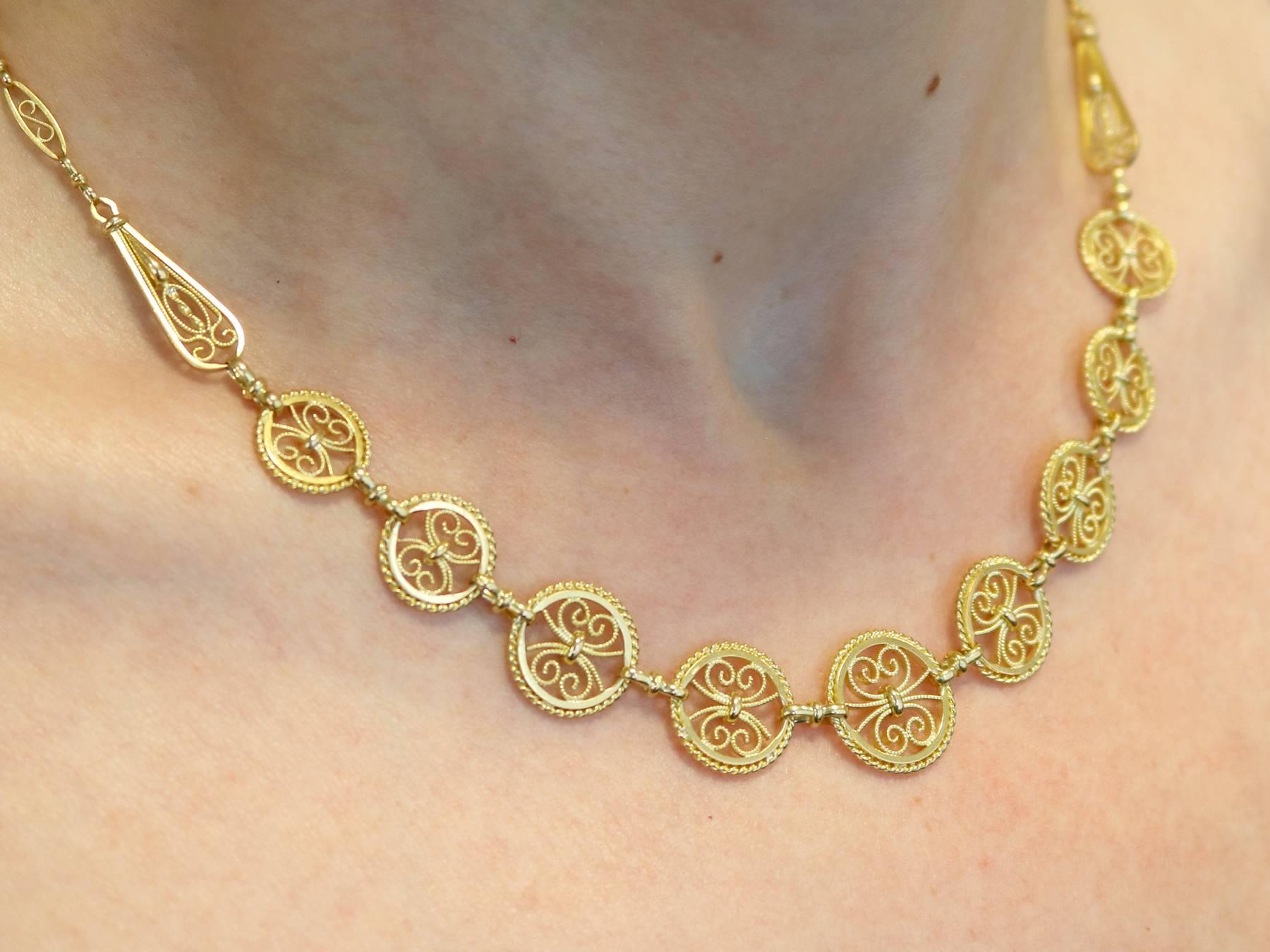 1900s French Yellow Gold Necklace 5