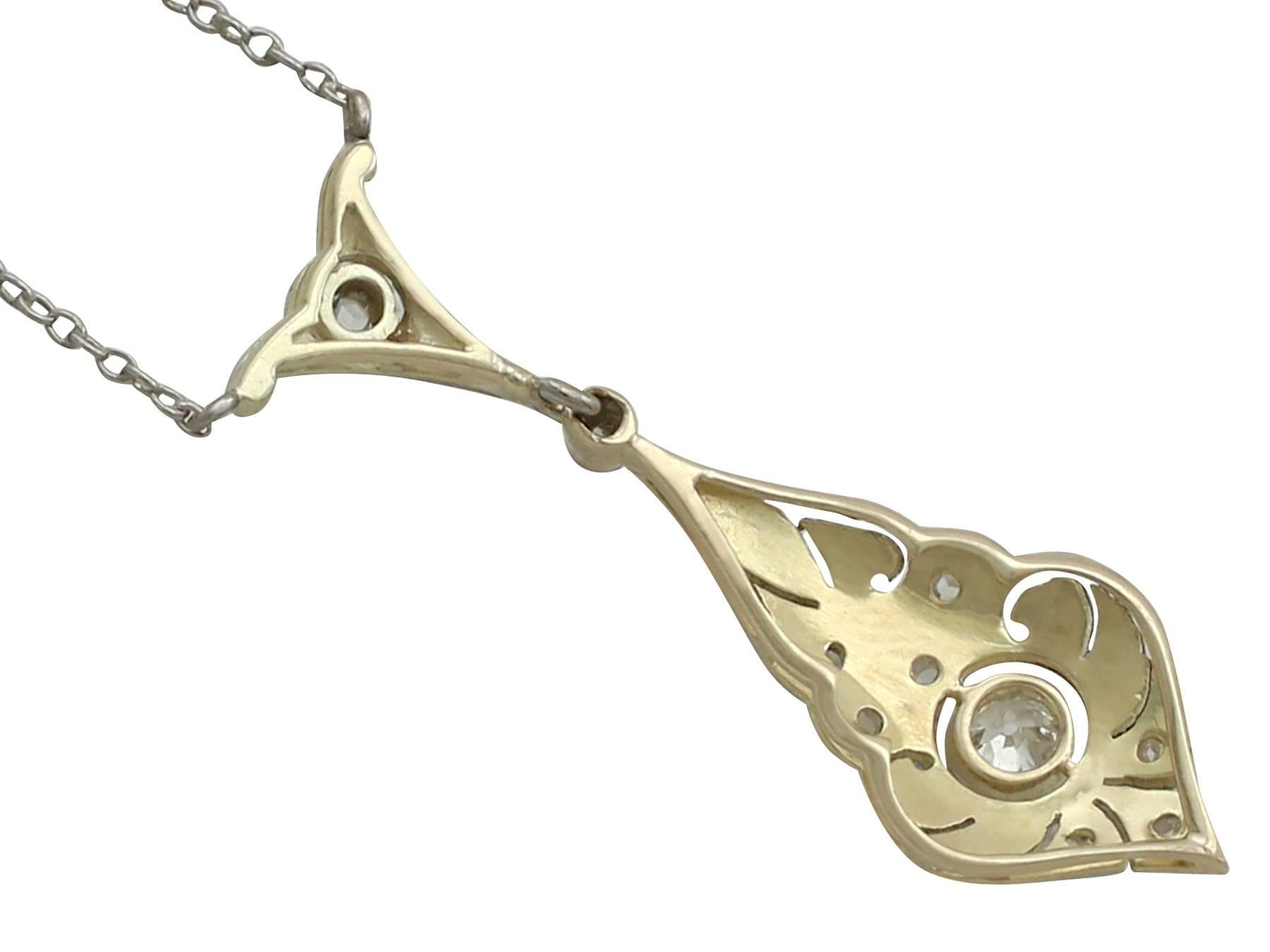 Women's 1920s Diamond Yellow Gold Necklace