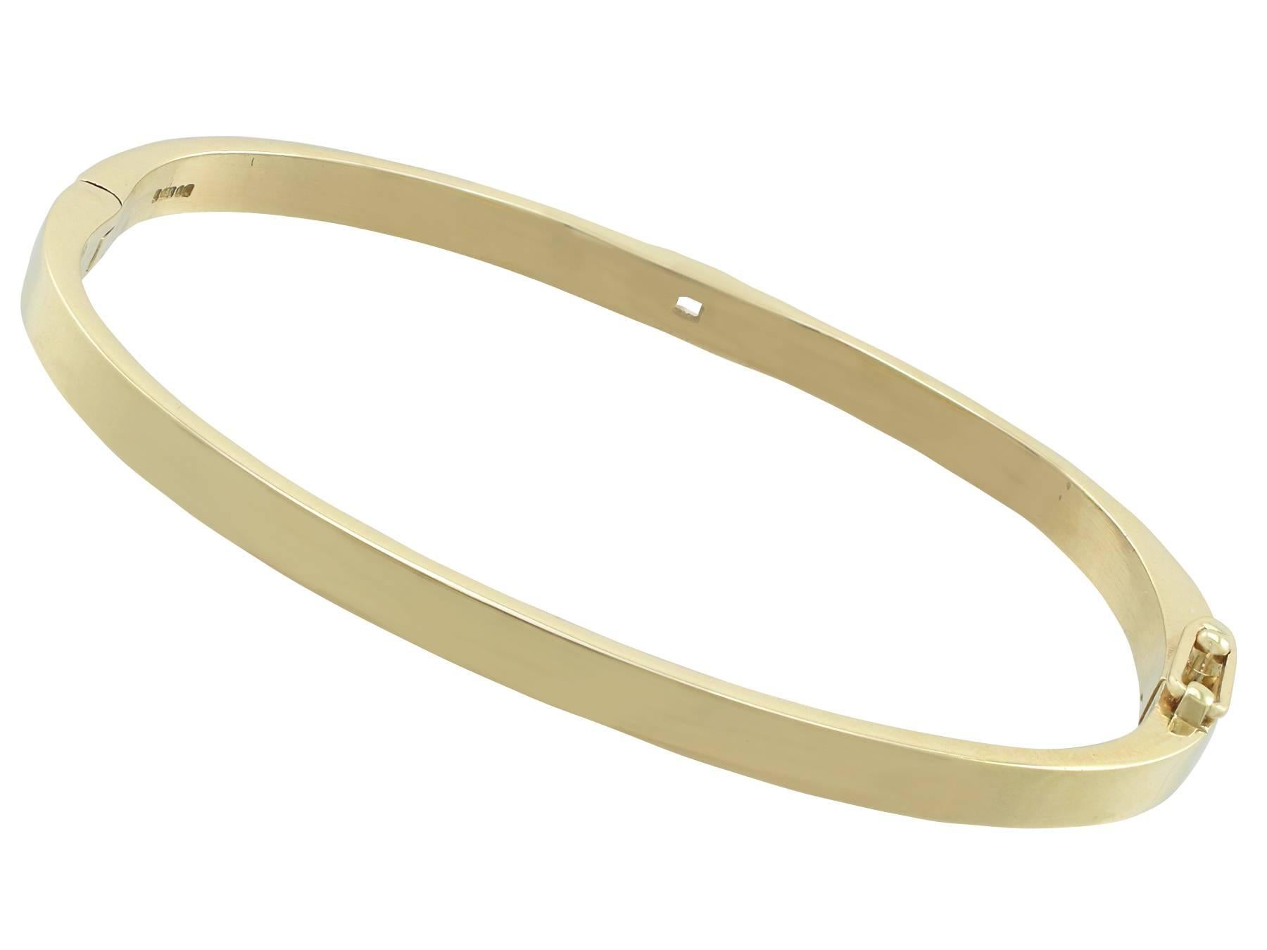 Contemporary 1990s Diamond and Yellow Gold Bangle