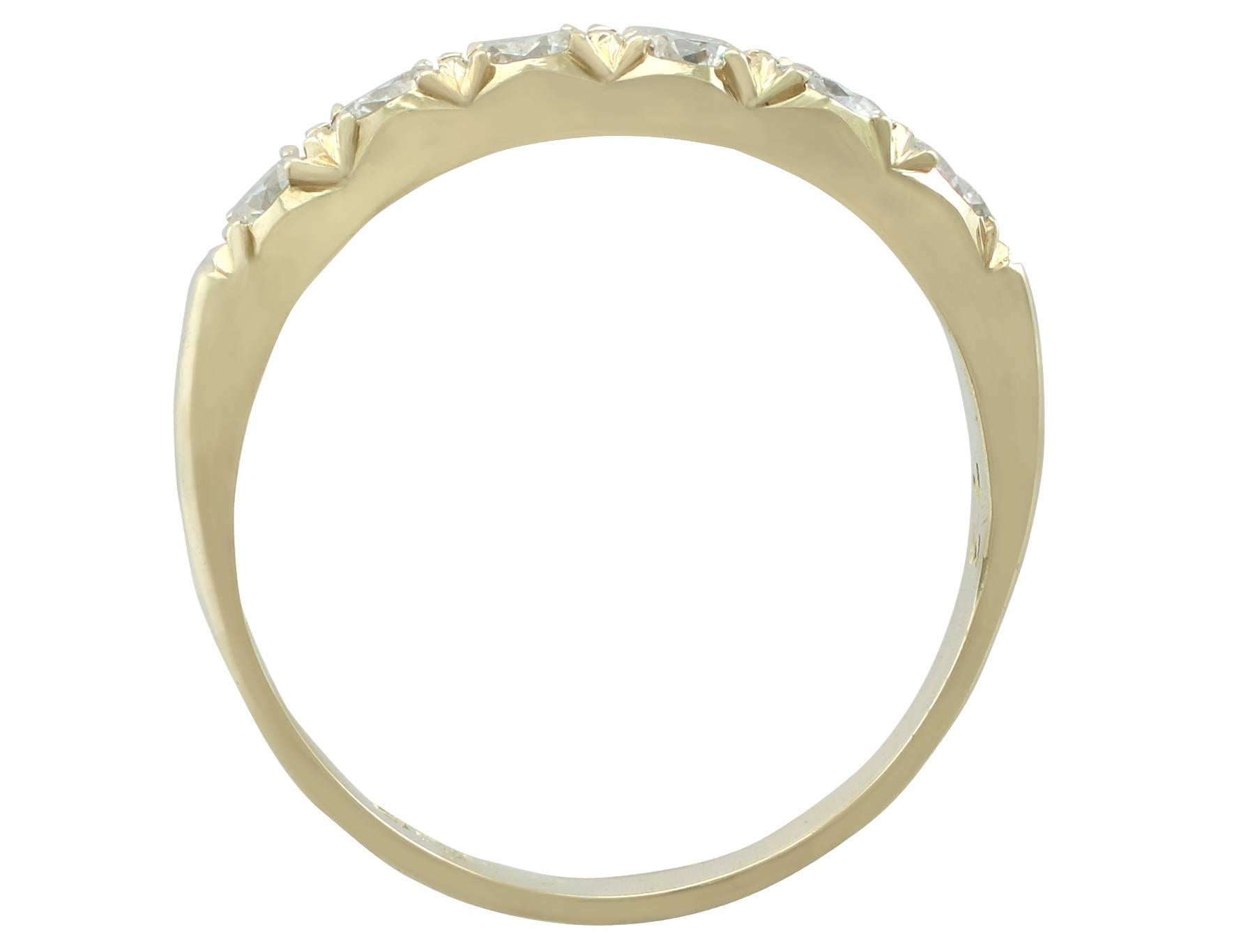 Women's 1970s Diamond Yellow Gold Half Eternity Ring