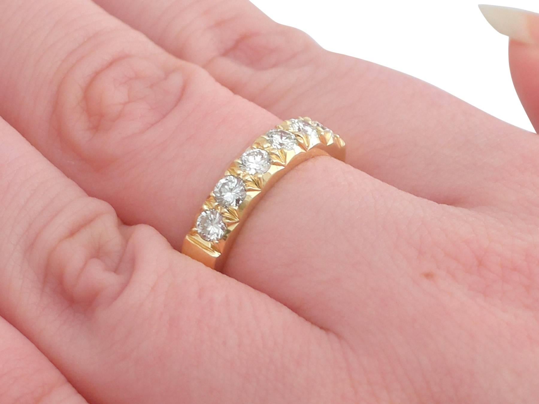 1970s Diamond Yellow Gold Half Eternity Ring 3
