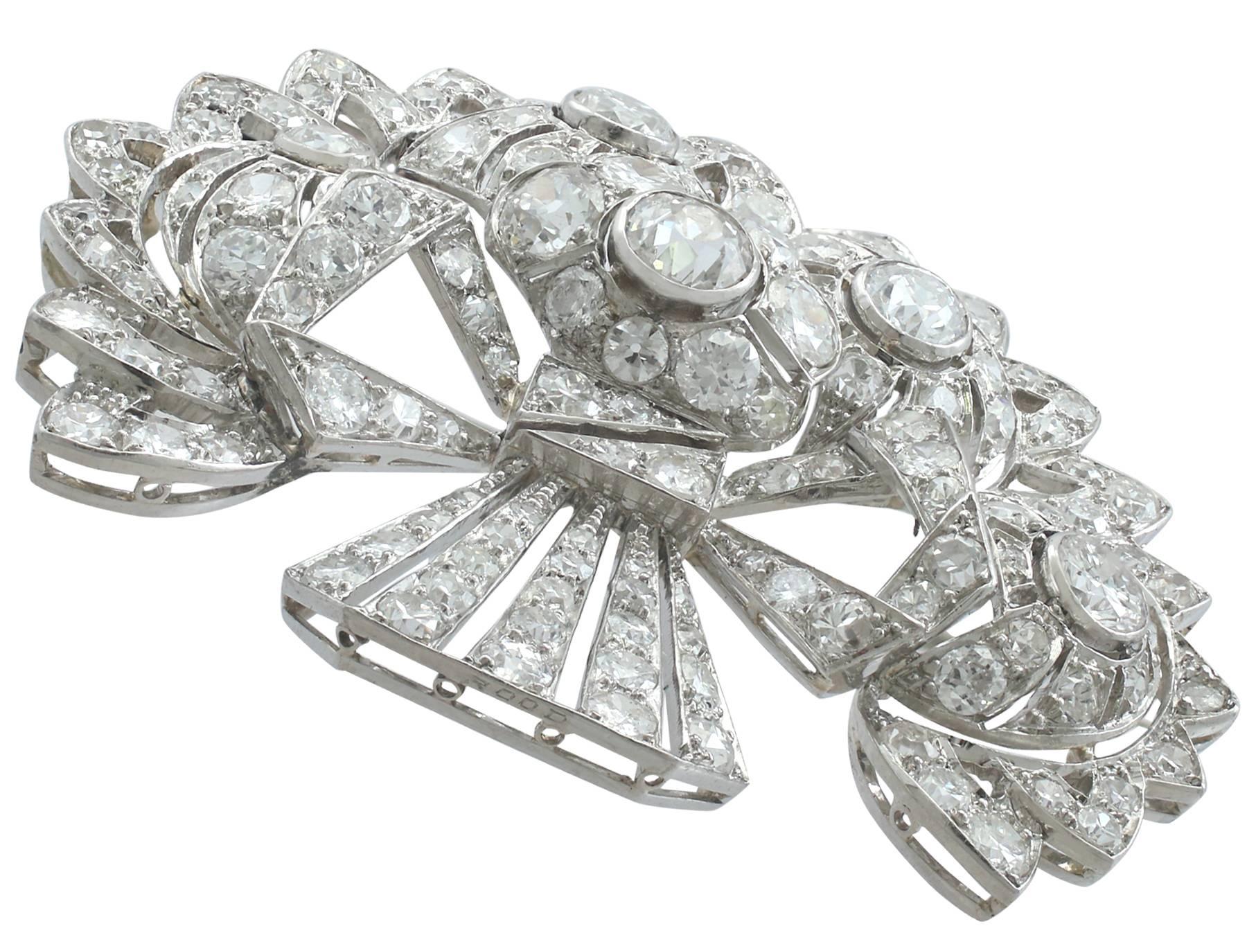 Art Deco 1930s Diamond and Platinum Spray Brooch