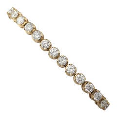 12.00Ct Diamond and 18k Yellow Gold Tennis Bracelet - Contemporary 2002