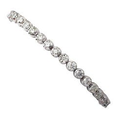 10.01Ct Diamond & 18k White Gold Tennis Bracelet - Contemporary Circa 2000 8
